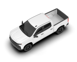 White pickup truck isolated on transparent background. 3d rendering - illustration png