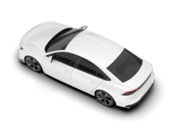 White city car isolated on transparent background. 3d rendering - illustration png