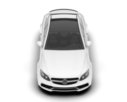 White city car isolated on transparent background. 3d rendering - illustration png