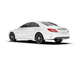 White modern car isolated on transparent background. 3d rendering - illustration png