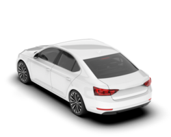 White modern car isolated on transparent background. 3d rendering - illustration png