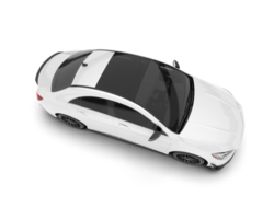 White modern car isolated on transparent background. 3d rendering - illustration png