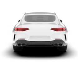 White modern car isolated on transparent background. 3d rendering - illustration png