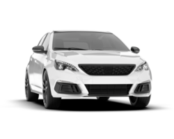 White city car isolated on transparent background. 3d rendering - illustration png