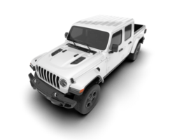 White pickup truck isolated on transparent background. 3d rendering - illustration png