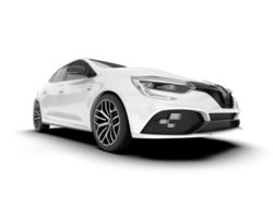 White city car isolated on transparent background. 3d rendering - illustration png