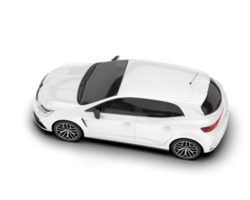 White city car isolated on transparent background. 3d rendering - illustration png