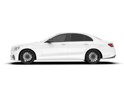 White city car isolated on transparent background. 3d rendering - illustration png