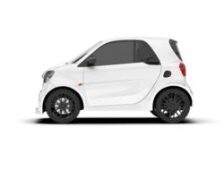 White city car isolated on transparent background. 3d rendering - illustration png