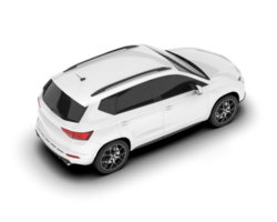 White modern car isolated on transparent background. 3d rendering - illustration png