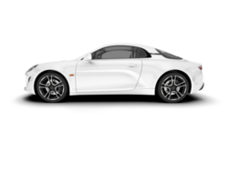 White sport car isolated on transparent background. 3d rendering - illustration png