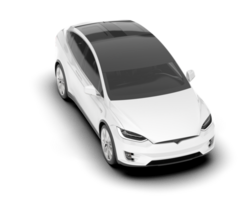 White city car isolated on transparent background. 3d rendering - illustration png