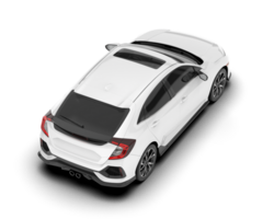 White modern car isolated on transparent background. 3d rendering - illustration png