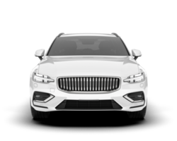 White modern car isolated on transparent background. 3d rendering - illustration png