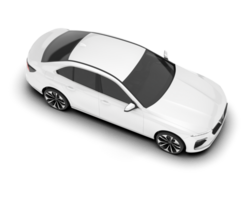 White city car isolated on transparent background. 3d rendering - illustration png