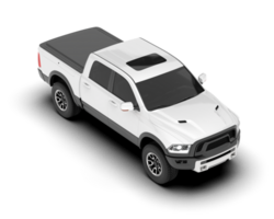 White pickup truck isolated on transparent background. 3d rendering - illustration png