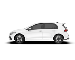 White city car isolated on transparent background. 3d rendering - illustration png