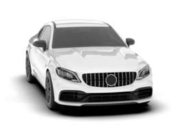 White city car isolated on transparent background. 3d rendering - illustration png