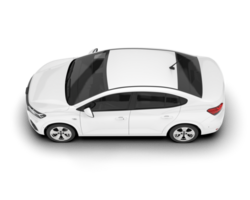 White city car isolated on transparent background. 3d rendering - illustration png