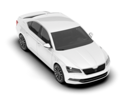 White modern car isolated on transparent background. 3d rendering - illustration png