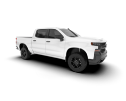 White pickup truck isolated on transparent background. 3d rendering - illustration png