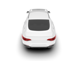 White modern car isolated on transparent background. 3d rendering - illustration png