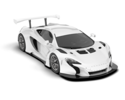 White sport car isolated on transparent background. 3d rendering - illustration png