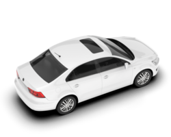 White city car isolated on transparent background. 3d rendering - illustration png