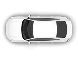 White city car isolated on transparent background. 3d rendering - illustration png