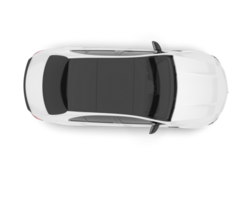 White city car isolated on transparent background. 3d rendering - illustration png