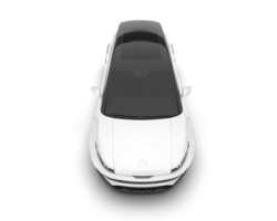 White city car isolated on transparent background. 3d rendering - illustration png