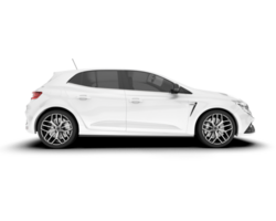 White city car isolated on transparent background. 3d rendering - illustration png