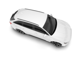 White modern car isolated on transparent background. 3d rendering - illustration png