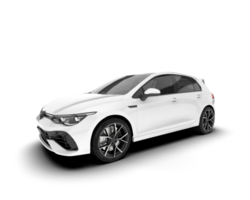 White city car isolated on transparent background. 3d rendering - illustration png