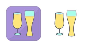 Unique Beer Glasses Vector Icon