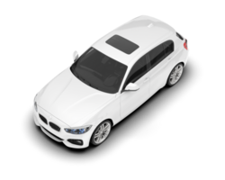 White city car isolated on transparent background. 3d rendering - illustration png