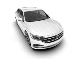 White city car isolated on transparent background. 3d rendering - illustration png