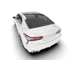 White modern car isolated on transparent background. 3d rendering - illustration png