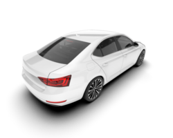 White modern car isolated on transparent background. 3d rendering - illustration png