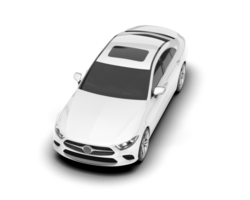 White modern car isolated on transparent background. 3d rendering - illustration png