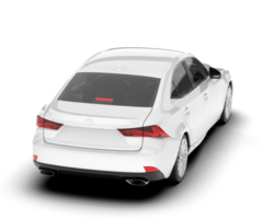 White city car isolated on transparent background. 3d rendering - illustration png