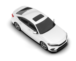 White city car isolated on transparent background. 3d rendering - illustration png