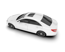 White modern car isolated on transparent background. 3d rendering - illustration png