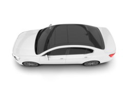 White city car isolated on transparent background. 3d rendering - illustration png