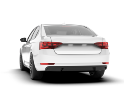 White modern car isolated on transparent background. 3d rendering - illustration png