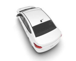 White city car isolated on transparent background. 3d rendering - illustration png