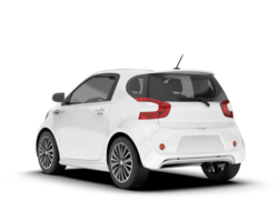 White city car isolated on transparent background. 3d rendering - illustration png