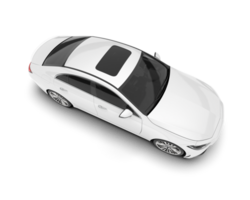 White city car isolated on transparent background. 3d rendering - illustration png