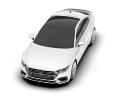 White modern car isolated on transparent background. 3d rendering - illustration png