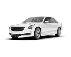 White city car isolated on transparent background. 3d rendering - illustration png